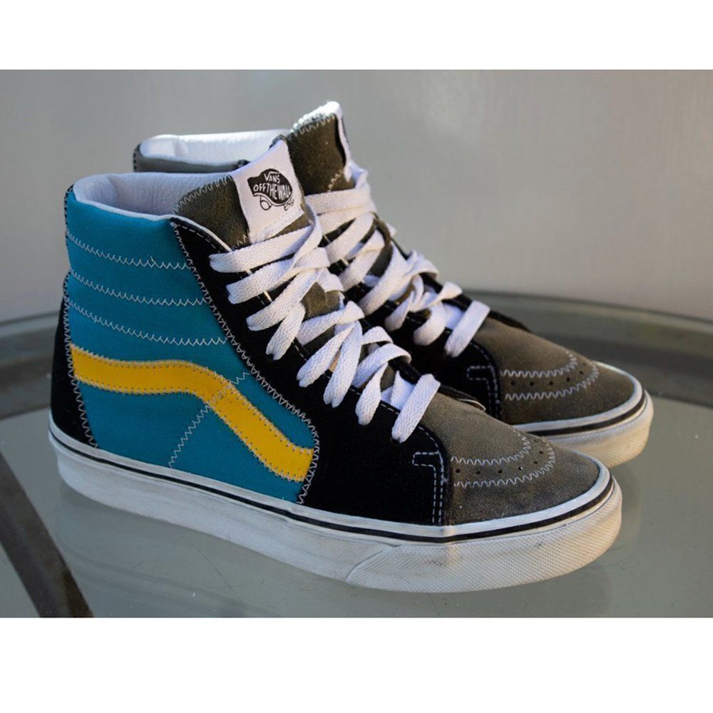 Vans Unisex Sk8 Hi top 508731 Color Block Suede Shoes‎ Size Men 3.5 | Women 5
